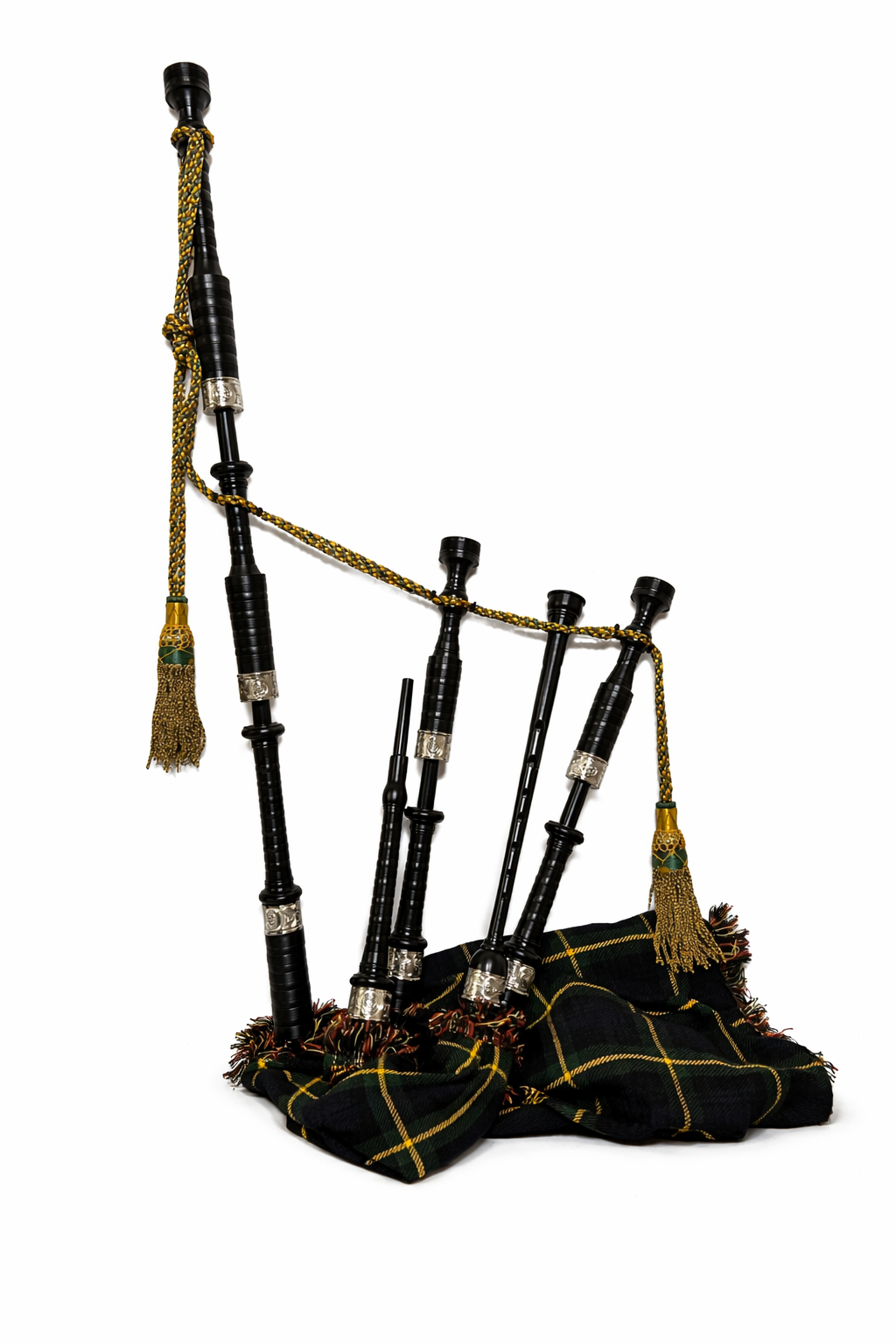 Highland Bagpipe Delrin Synthetic Full Ferules Engraved - Bagpipes Galore