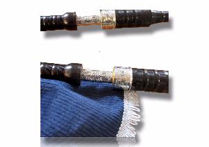 Engraved Nickle Ferrules on a set of African Blackwood Scottish Highland Bagpipes - Bagpipes Galore - Bagpipes Galore